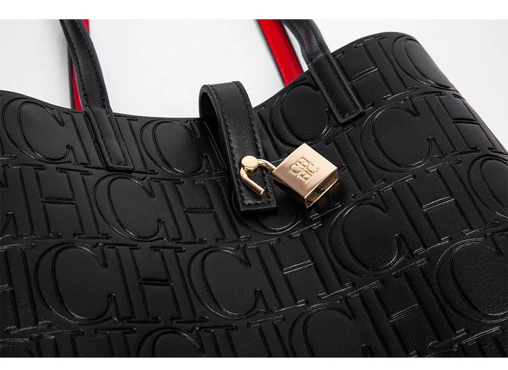 Embossed Leather Handbag