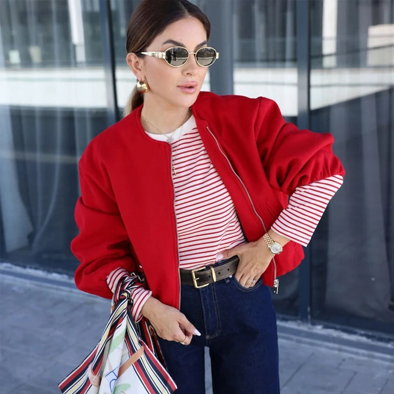 Soft Cropped Bomber Jackets