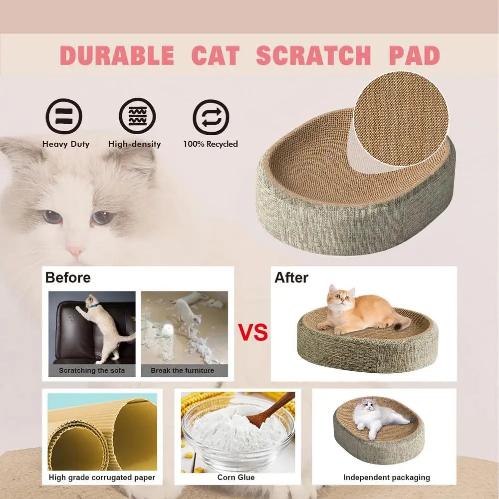 Oval Shaped Sisal Scratch Pad For Cats