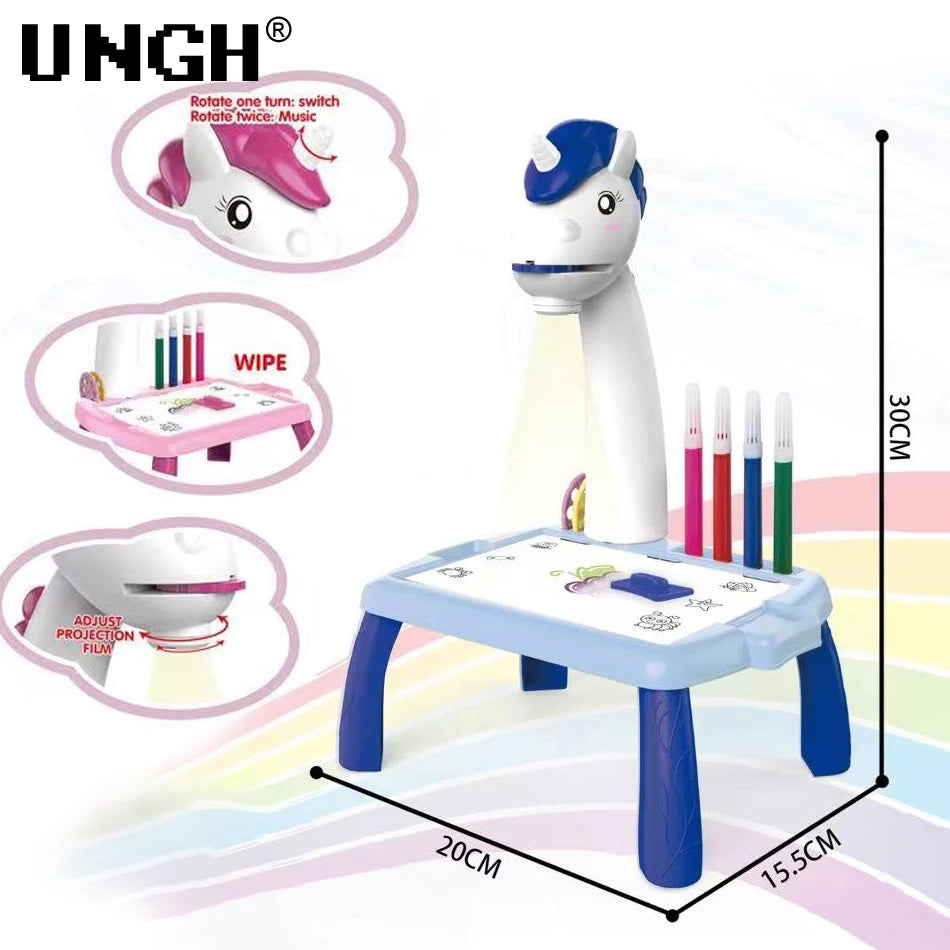 Children led projector drawing table educational board toys for children
