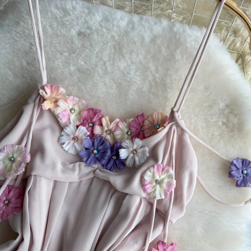 Boho Bloom – Colorful Floral Chiffon Dress