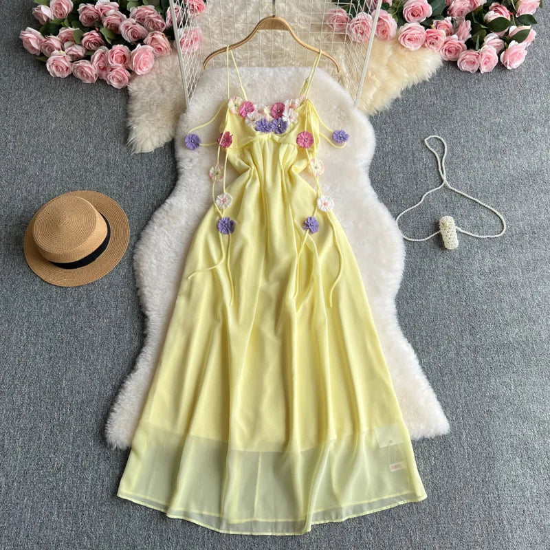 Boho Bloom – Colorful Floral Chiffon Dress