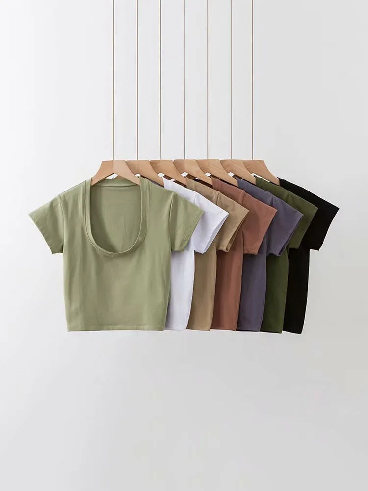U-Neck High Waist T Shirt