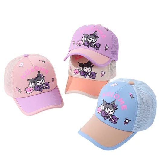Anime Cartoon Sanrio Kuromi Caps 2-8 Years Kids Mesh Hat