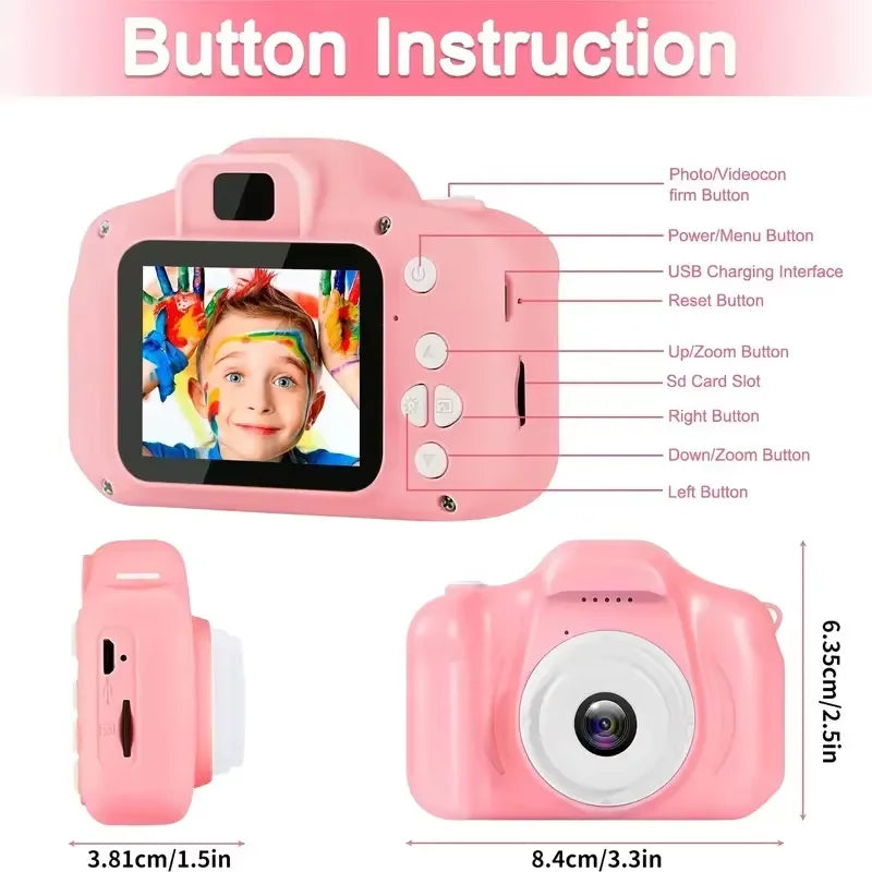 Kids Mini Digital Cameras 1080P HD SLR Camera +TF Memory Card