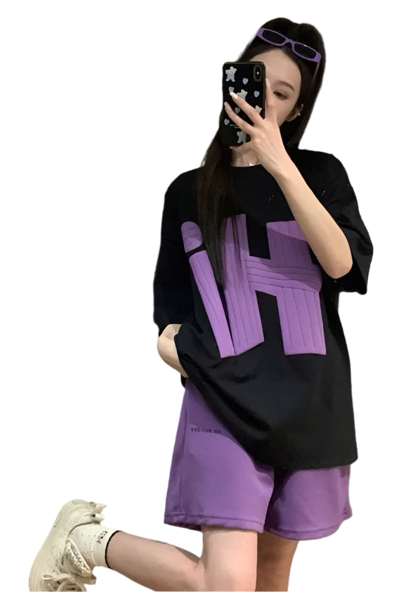 Lazy Summer Loose Fit T-shirt 2pc