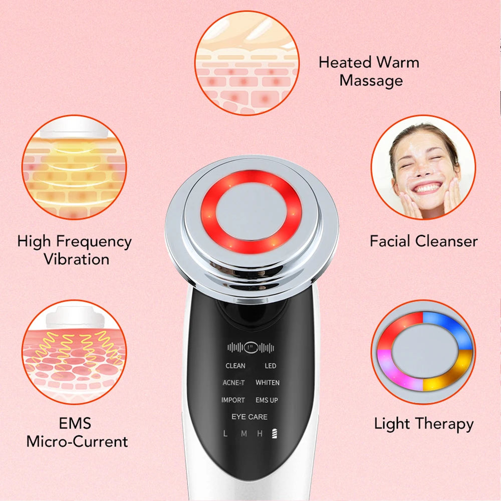 7 in 1 RF EMS Wrinkle Removal Face Lift Multifunction Facial Massager Skin Care