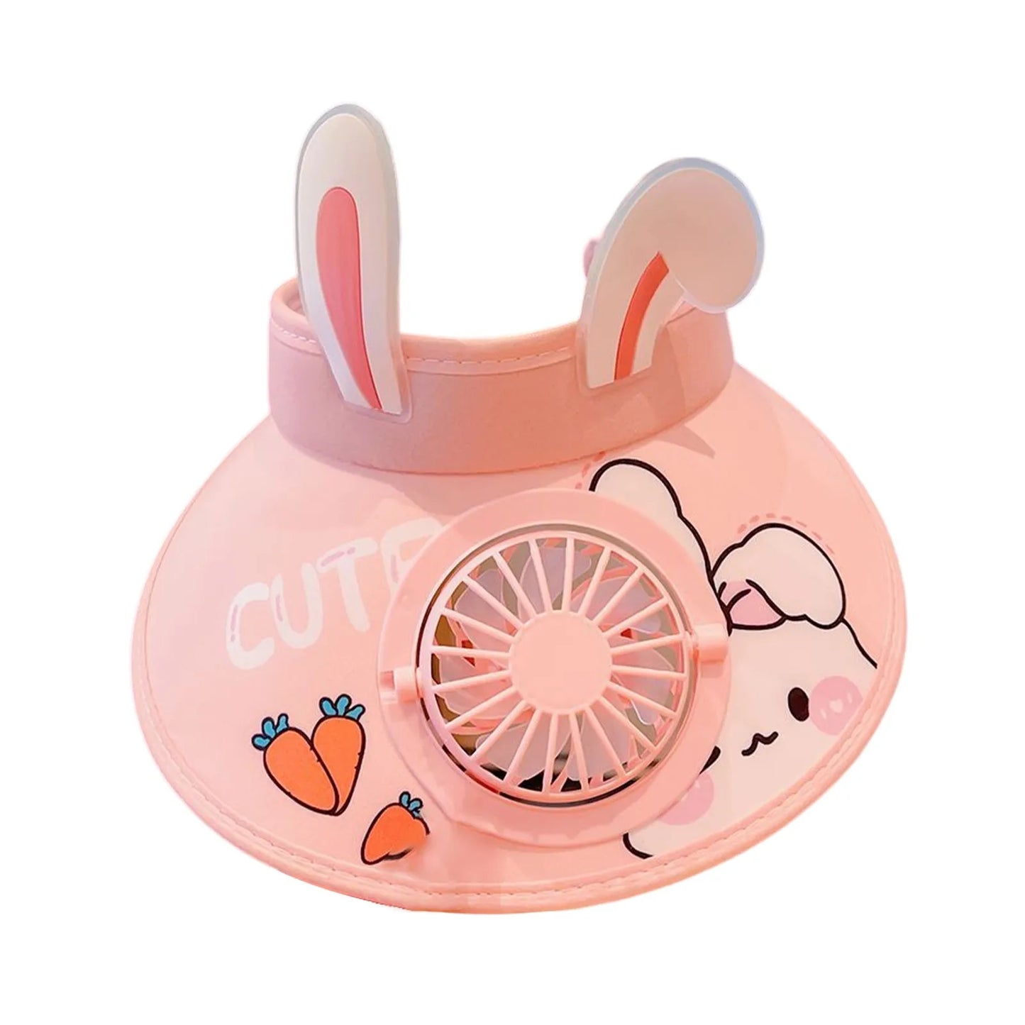 Animal Print Wide Brim Kids Sun protection Fan Hat Charging USB