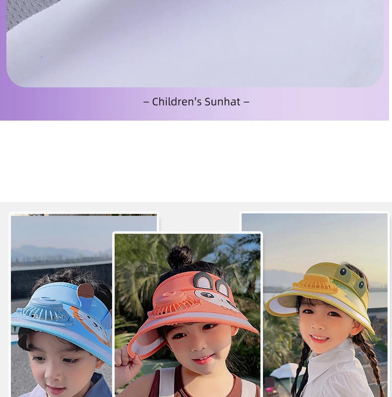 UV Protection Charging Fan Cap
