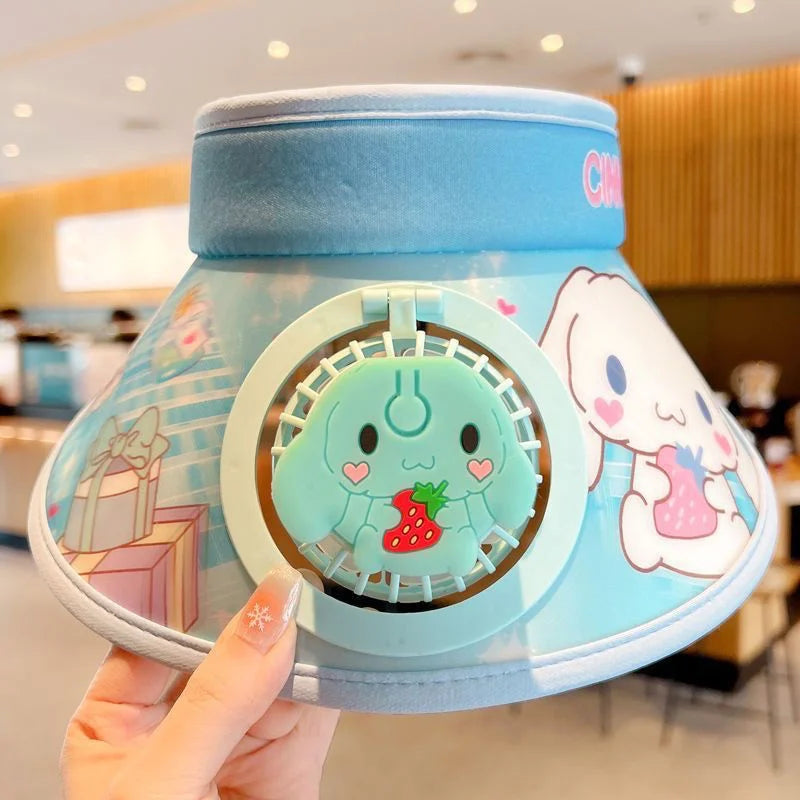 Kulomi Sanrio Kids Wide Brim Sun protection Fan Hat Charging USB