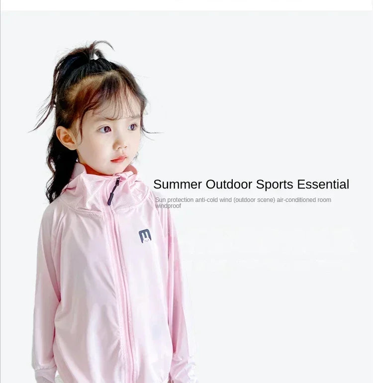 Kids UV Resistant Ice Silk Sun Protection Hoodie