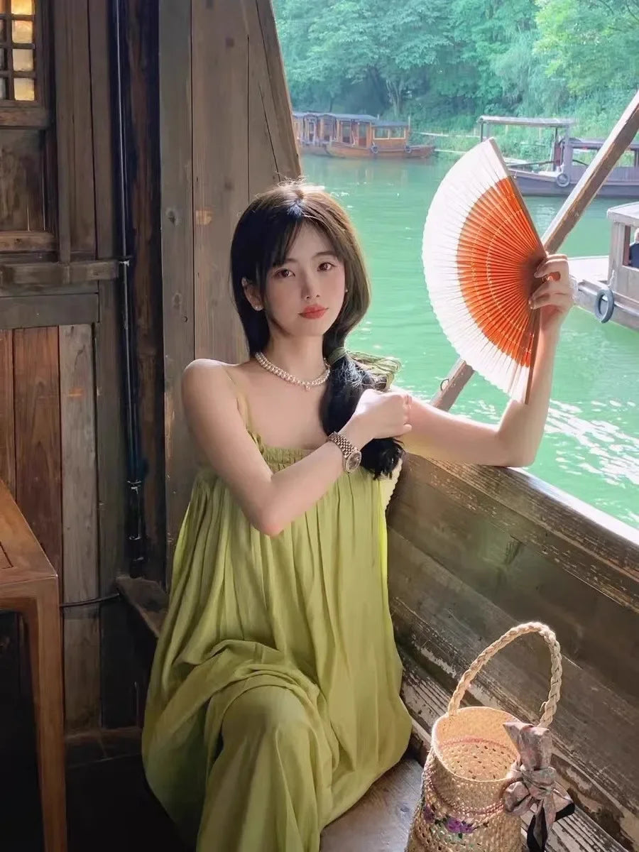 Sleeveless Slimming Effect Beach Dress