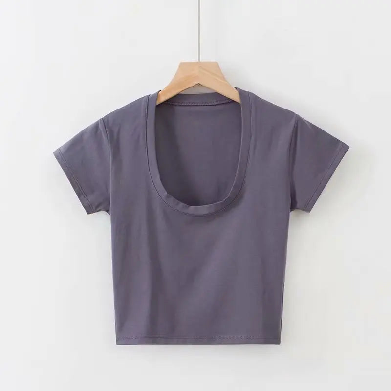 U-Neck High Waist T Shirt