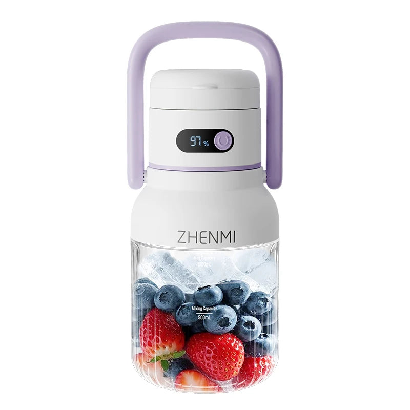 Portable Smoothie Blender 2-in-1 travel blender + bottle 1000ML USB Rechargeable Outdoor Mixing Cup