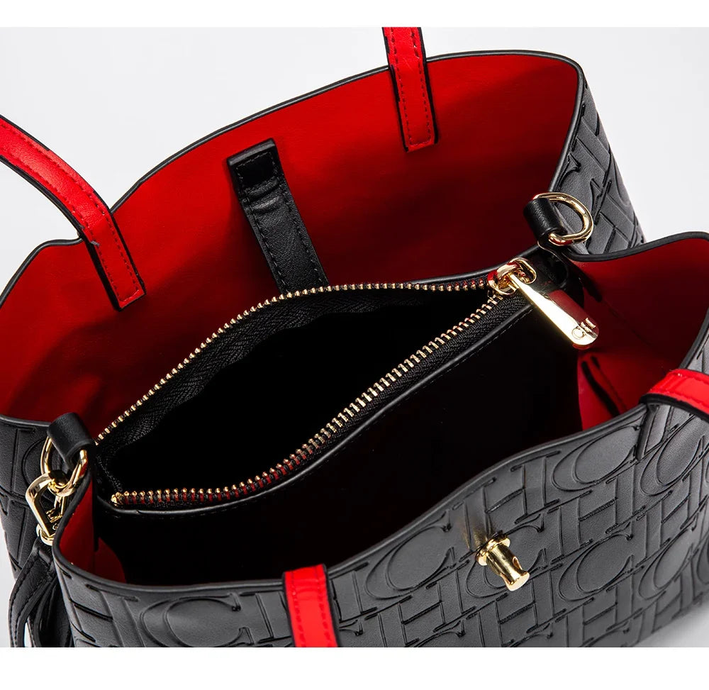 Embossed Leather Handbag
