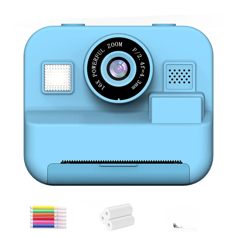 Instant Print Camera With 32G Card, 1080P Children KidsMini Digital Video Camera