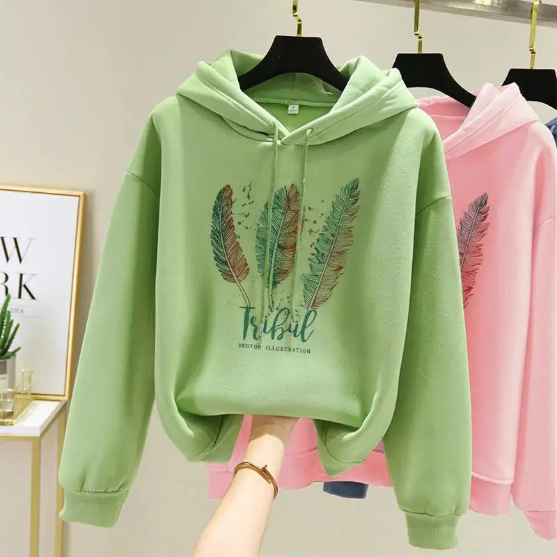 Feather Printed Hoodies.