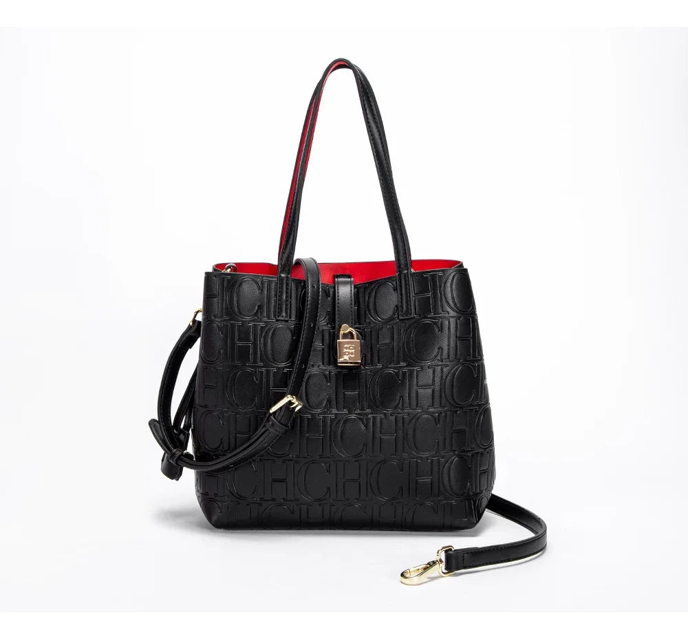 Embossed Leather Handbag