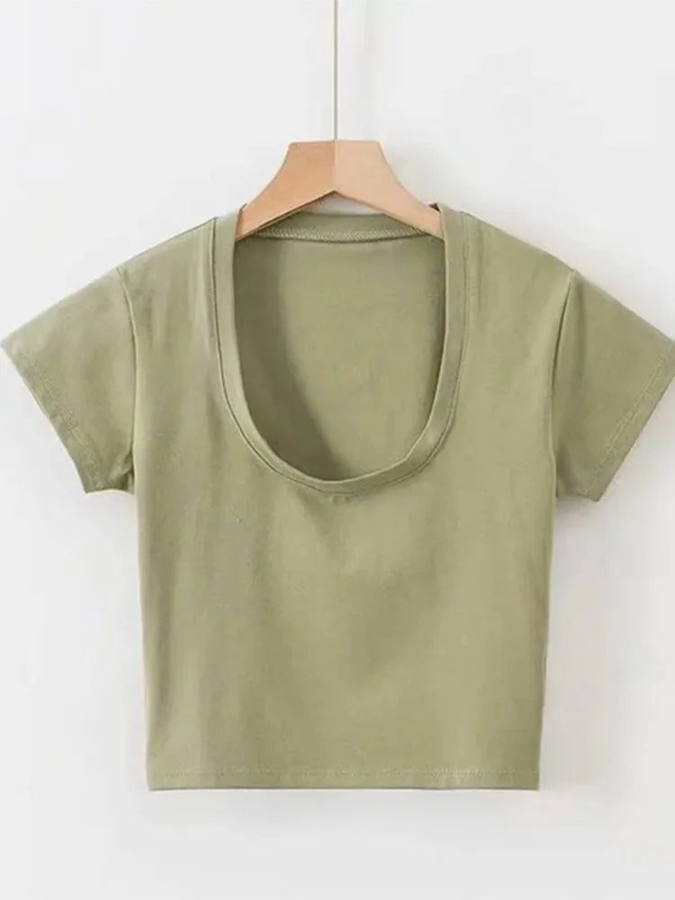 U-Neck High Waist T Shirt