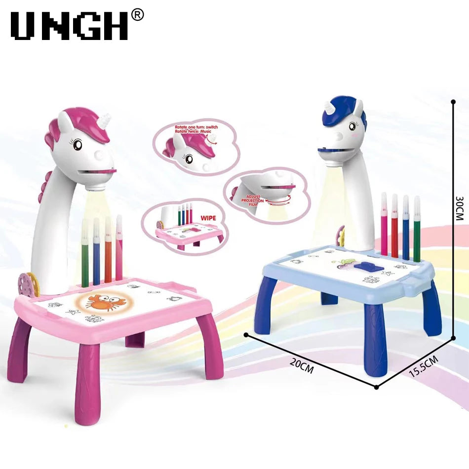 Children led projector drawing table educational board toys for children