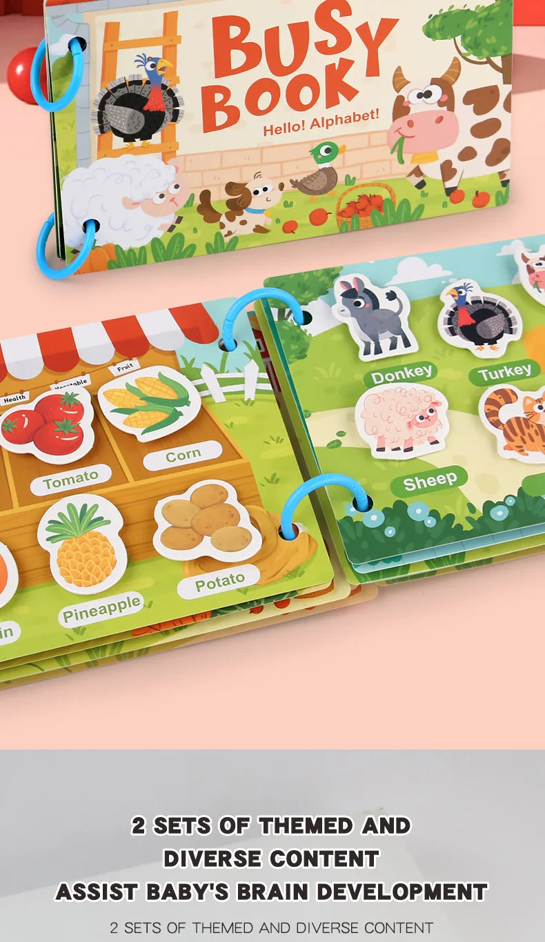 Montessori Baby Busy book Early Learning Education Toy
