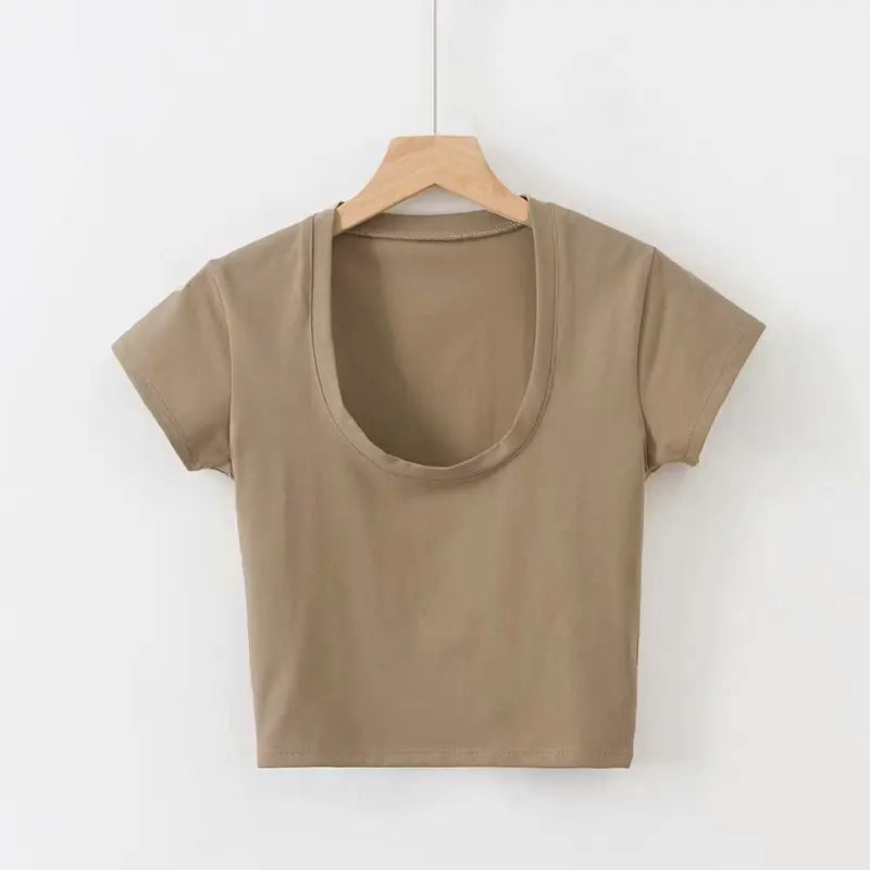 U-Neck High Waist T Shirt