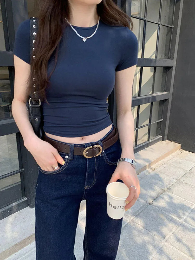 Crewneck Skinny T-shirt Summer