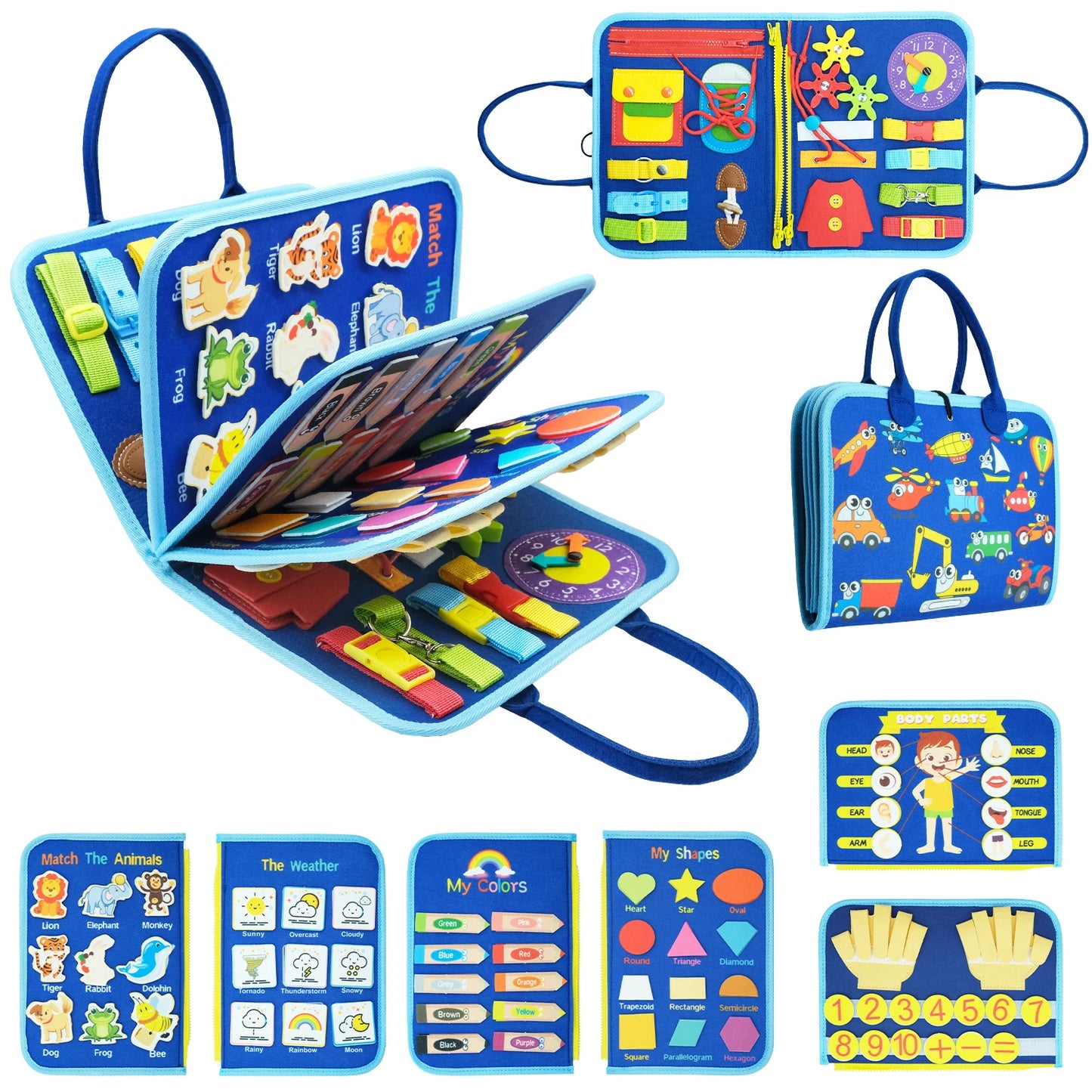 Montessori Busy Board Activities Education Toys Basic Dress Motor Skills