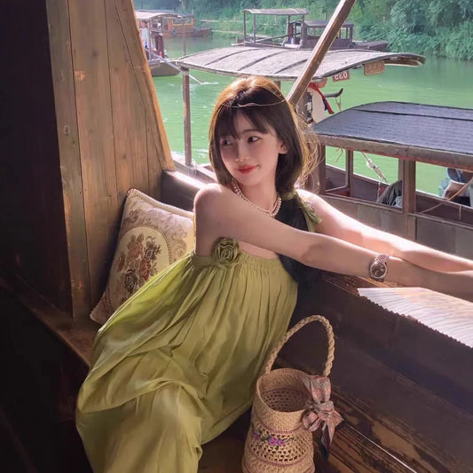 Sleeveless Slimming Effect Beach Dress