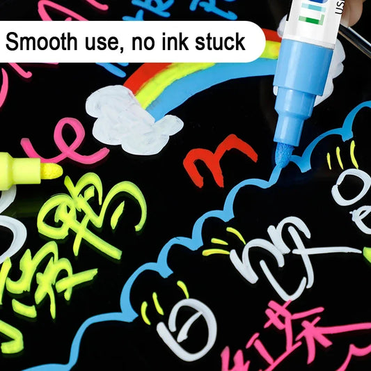 LED Luminous Blackboard Pen 12-color Erasable Liquid Colored Pen