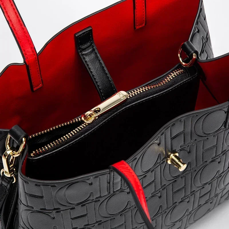Embossed Leather Handbag