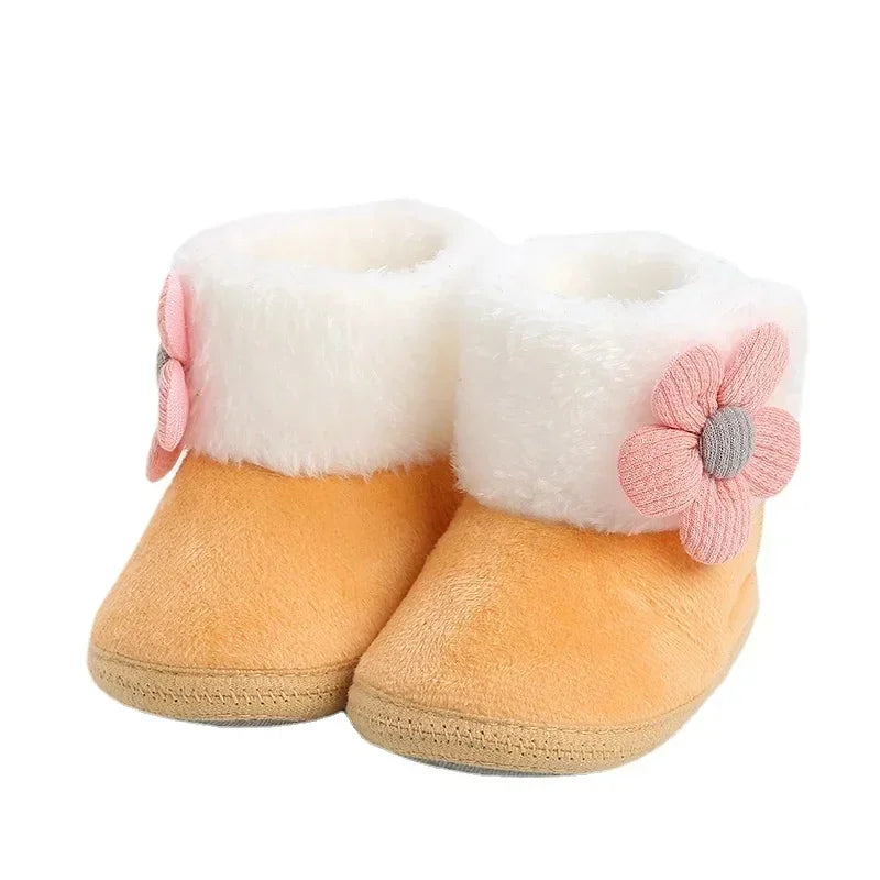 New Fashion Comfortable Shoes Newborn Baby Girls Boys Soft Booties Solid Pompom Snow Boots Infant Toddler Newborn Warming Shoes