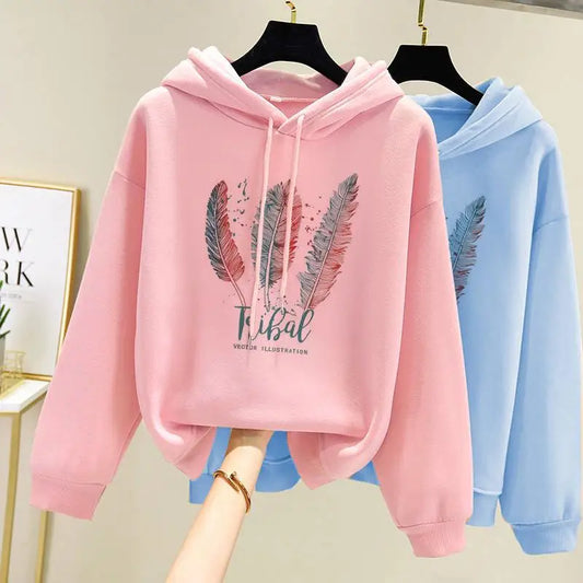 Feather Printed Hoodies.
