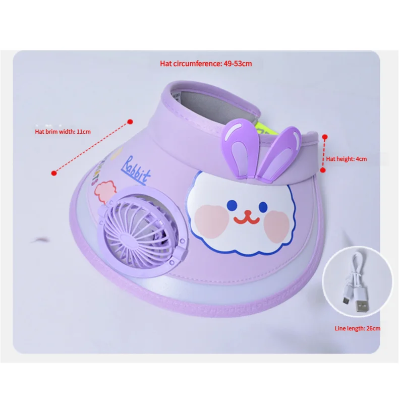 UV Protection Charging Fan Cap