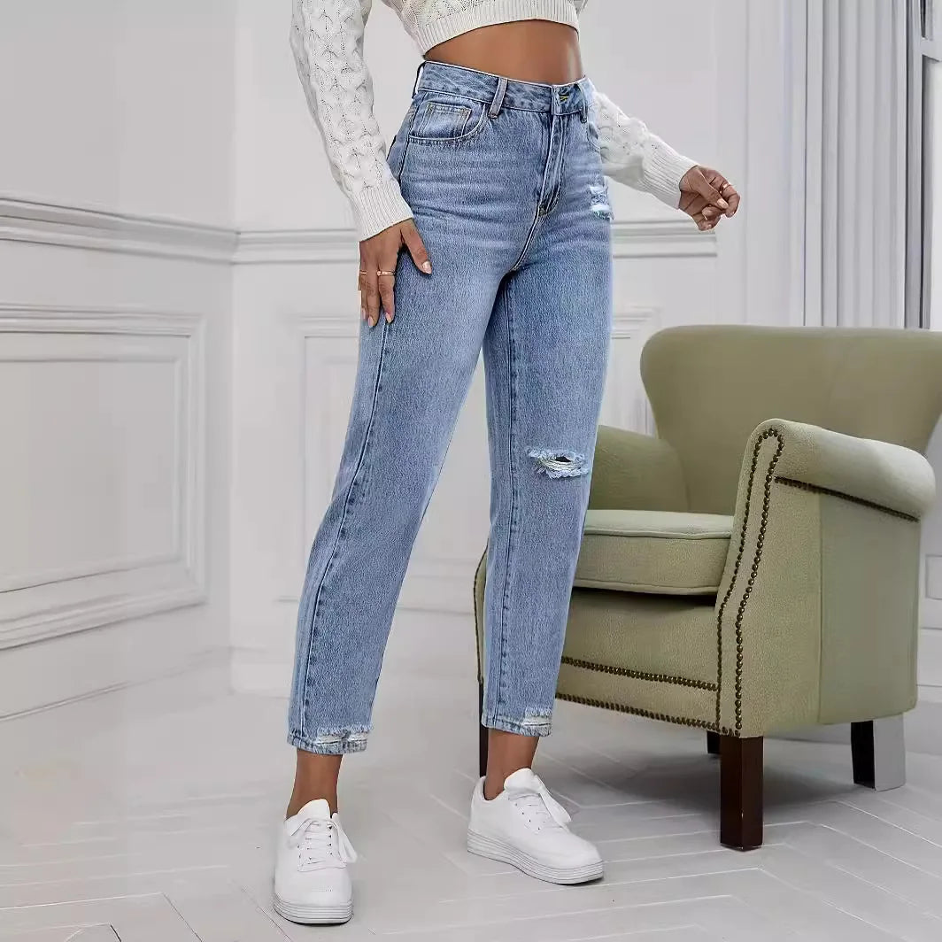 Washed Ripped Jeans |Spring and Summer