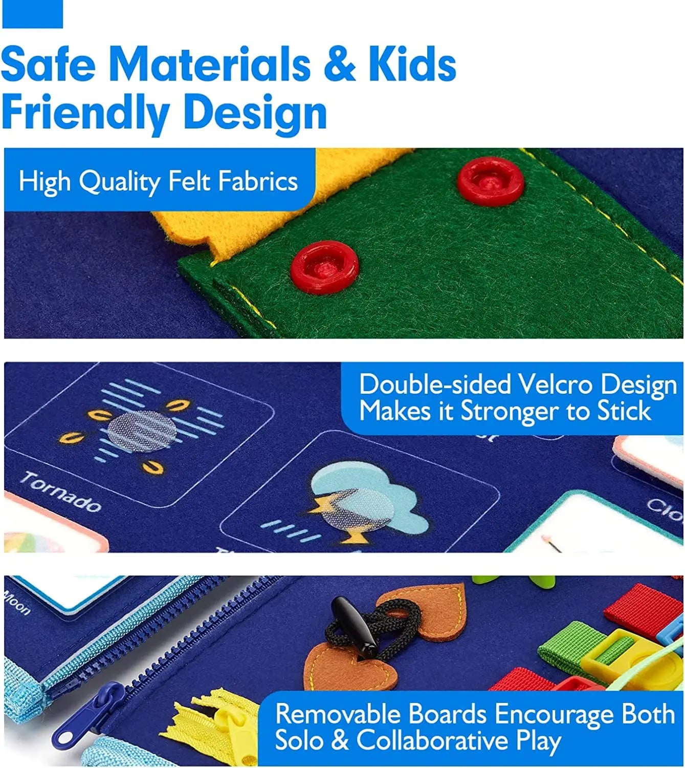 Montessori Busy Board Activities Education Toys Basic Dress Motor Skills