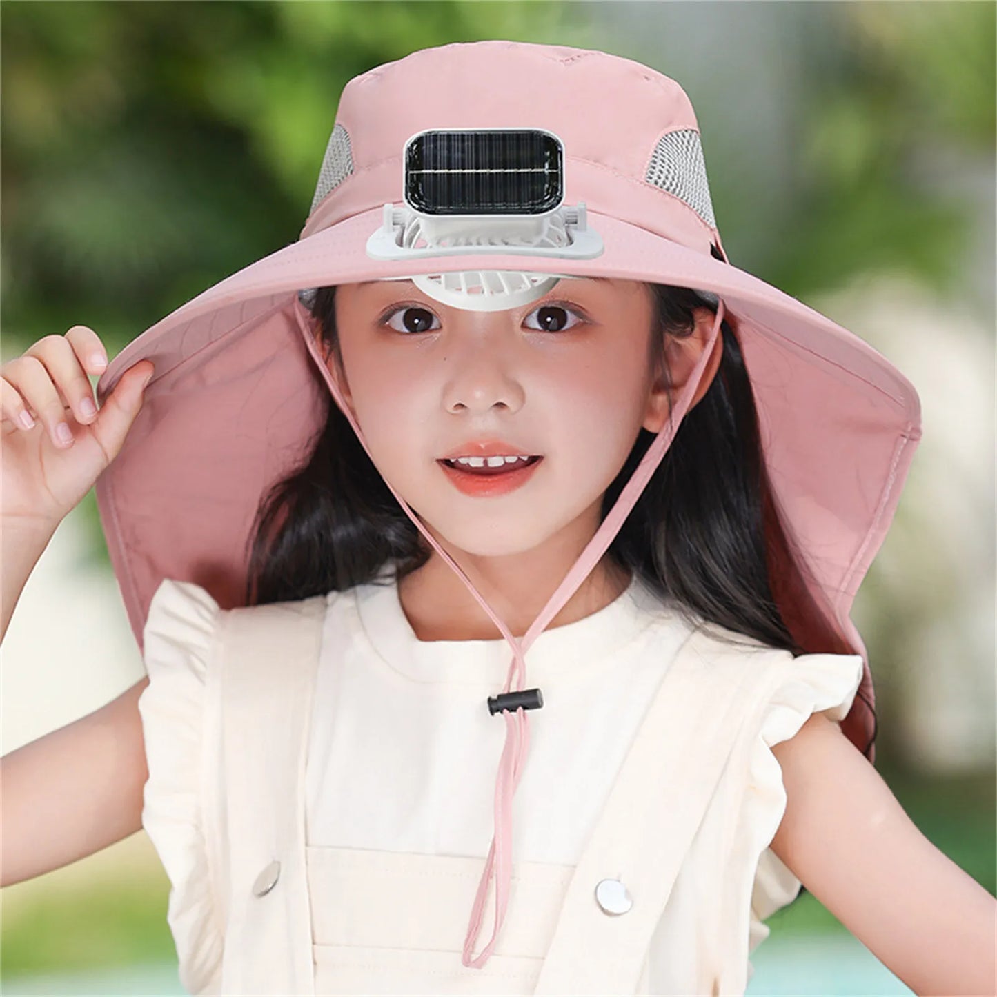 UV Protection Kids Solar/USB Charging Fan Hat For Outdoor activity