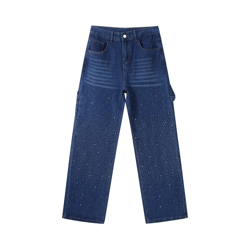 Casual Rhinestone Loose Harem Jeans