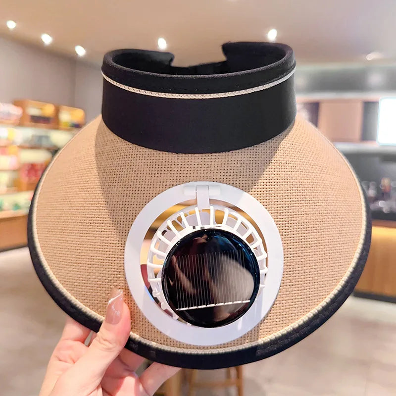 Children's Sun Protection Fan Hat Solar/USB