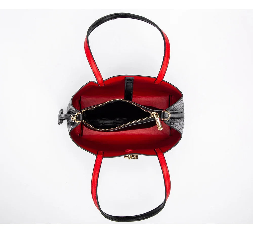 Embossed Leather Handbag