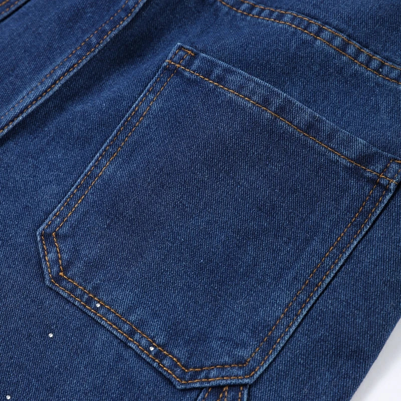 Casual Rhinestone Loose Harem Jeans