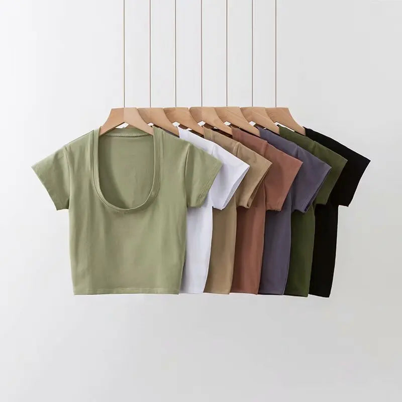 U-Neck High Waist T Shirt