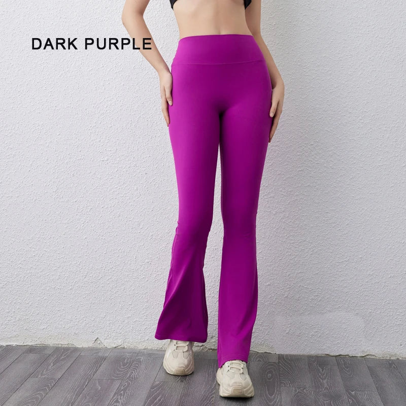 Peach flared yoga pants