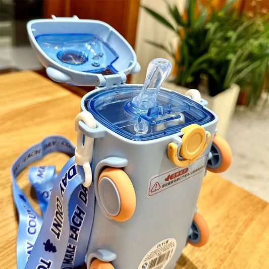 Cartoon Bus Straw Cup for Kids