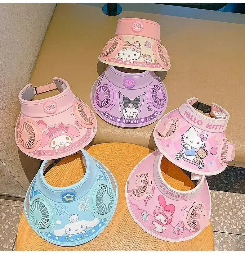 My Mellody Wide Brim Kids Sun protection Fan Hat Charging /USB