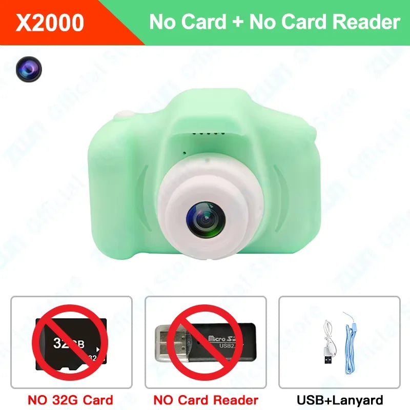 Kids Mini Digital Cameras 1080P HD SLR Camera +TF Memory Card