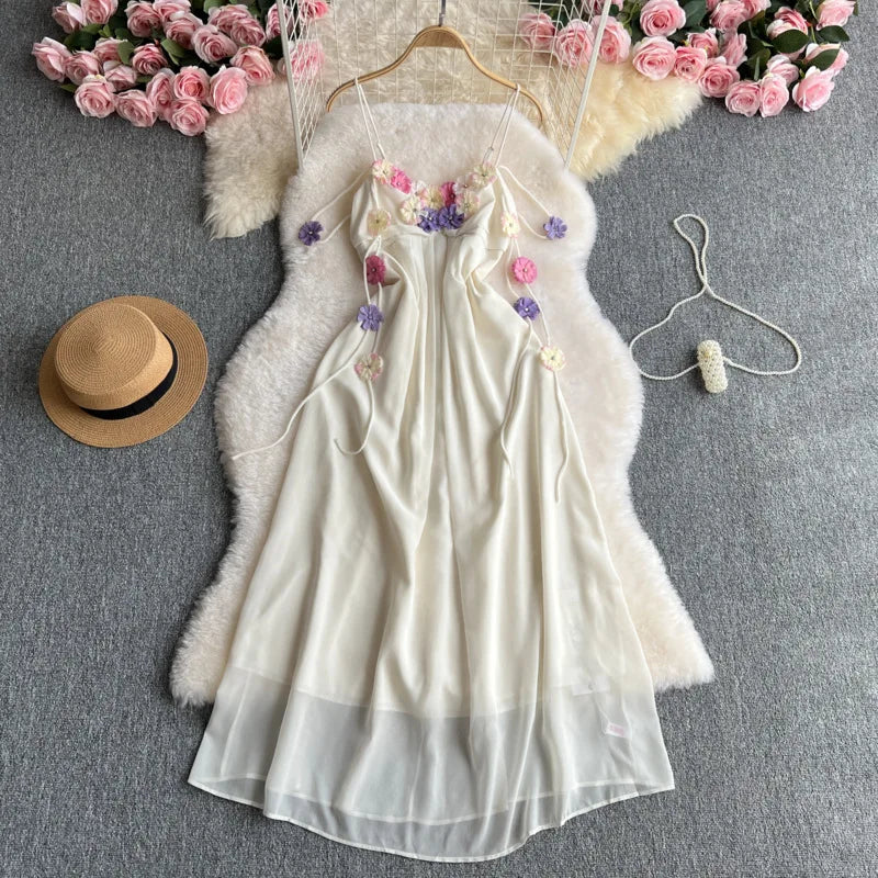 Boho Bloom – Colorful Floral Chiffon Dress