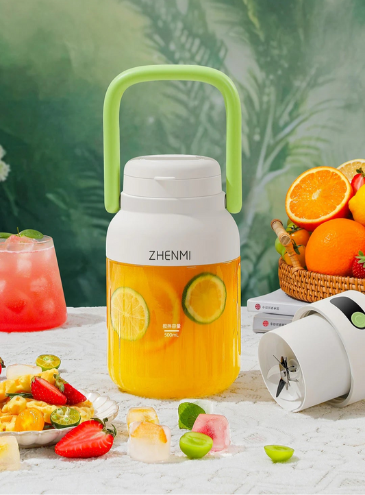 Portable Smoothie Blender 2-in-1 travel blender + bottle 1000ML USB Rechargeable Outdoor Mixing Cup