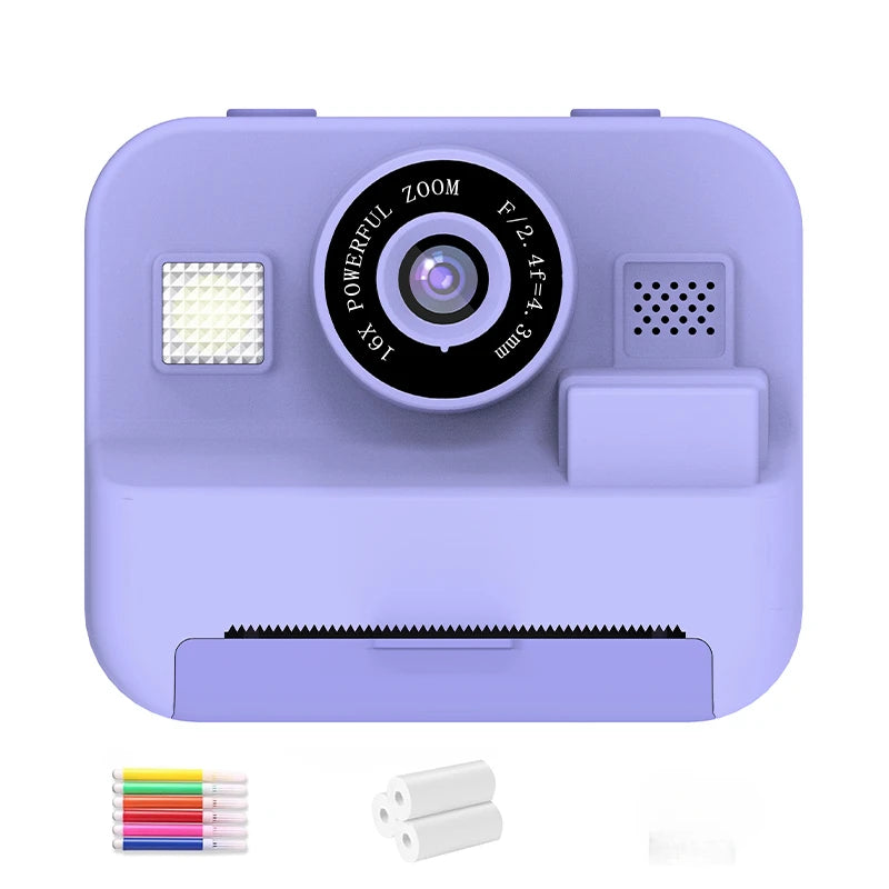 Instant Print Camera With 32G Card, 1080P Children KidsMini Digital Video Camera