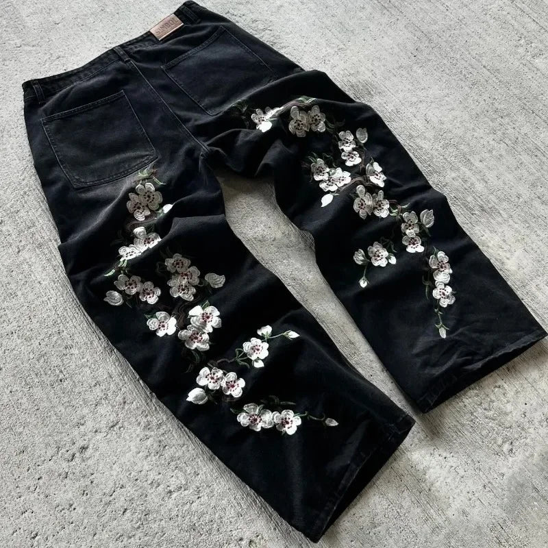 Cherry Blossom unisex Hip Hop Jeans
